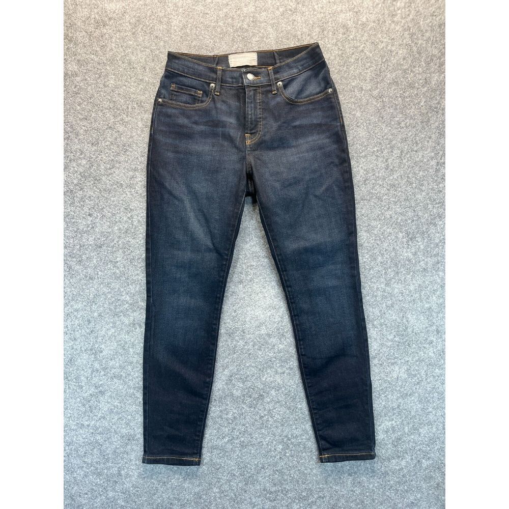 Everlane Jeans Womens Size 28 Mid Rise Skinny Dark Blue Stretch Denim